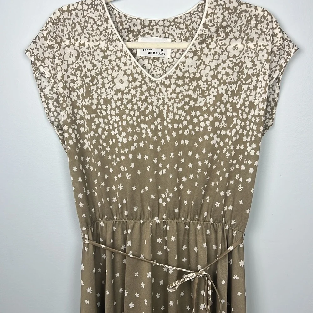 Malouf of Dallas vintage belted floral dress medium